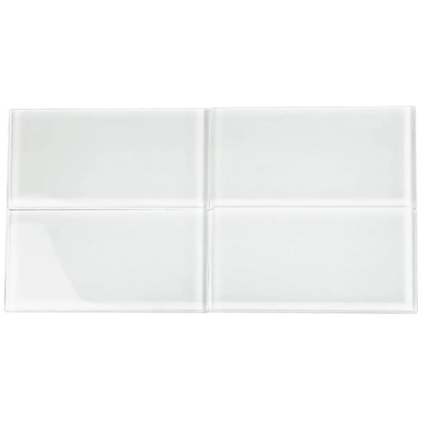 White 3x6 Glossy Subway Glass Tile (40 pack, 5 sq ft/case), photo 2 of 9