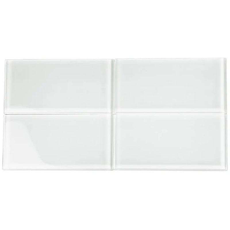 White 3x6 Glossy Subway Glass Tile (40 pack, 5 sq ft/case) by Apollo Tile