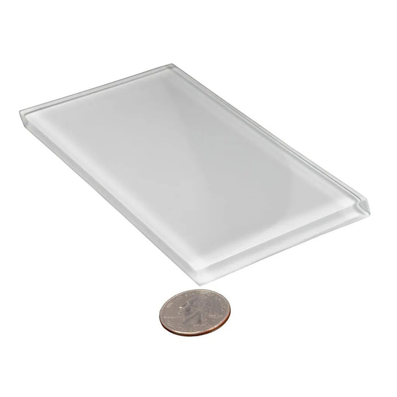White 3x6 Glossy Subway Glass Tile (40 pack, 5 sq ft/case) by Apollo Tile