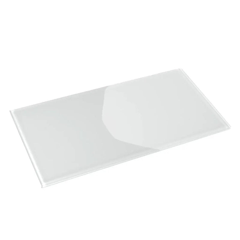 White 8x16 Glossy Subway Glass Tile (15 pack, 13.33 sq ft/case) by Apollo Tile
