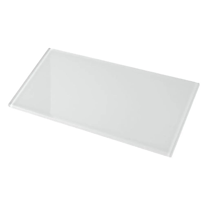 White 8x16 Glossy Subway Glass Tile (15 pack, 13.33 sq ft/case) by Apollo Tile