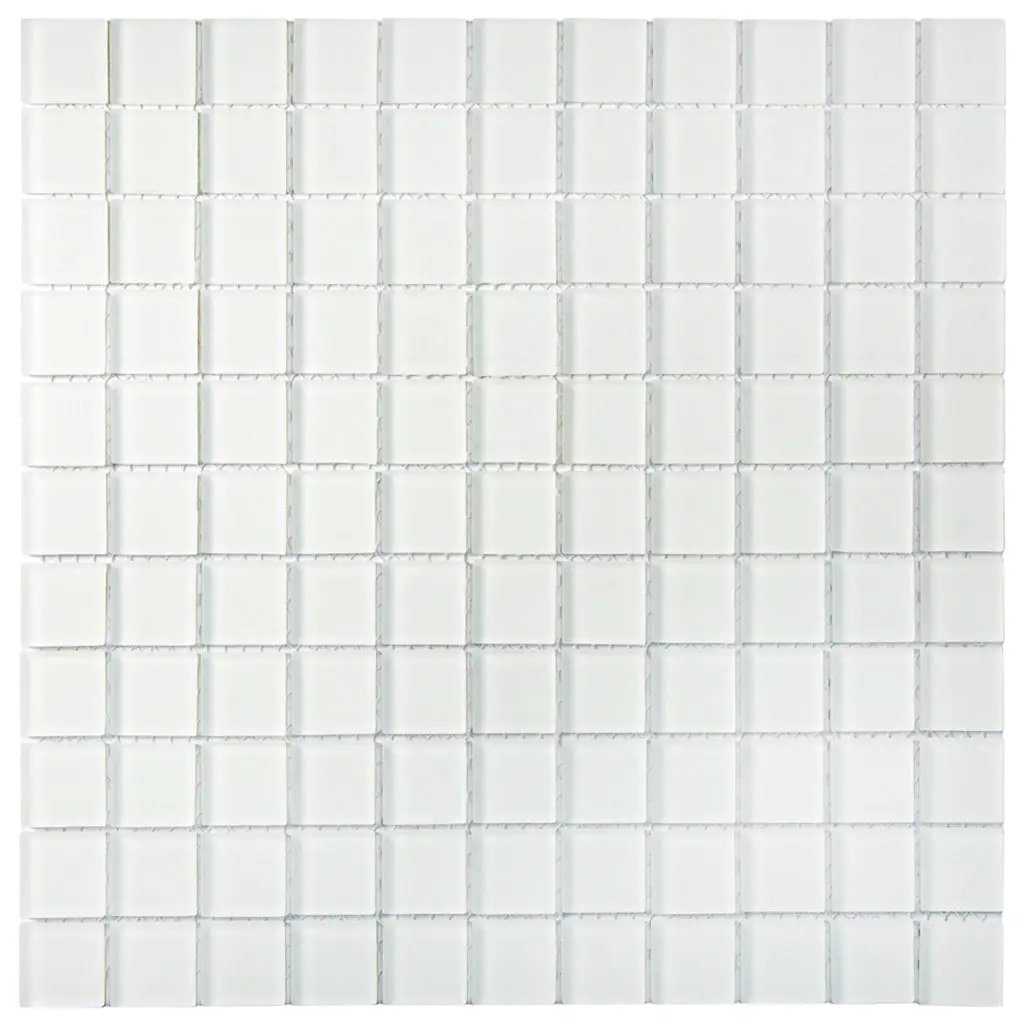 White 12x12 Matte Square Glass Mosaic Tile (10 pack, 9.67 sq ft/case) by Apollo Tile