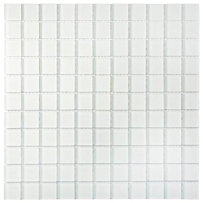 White 12x12 Matte Square Glass Mosaic Tile (10 pack, 9.67 sq ft/case) by Apollo Tile