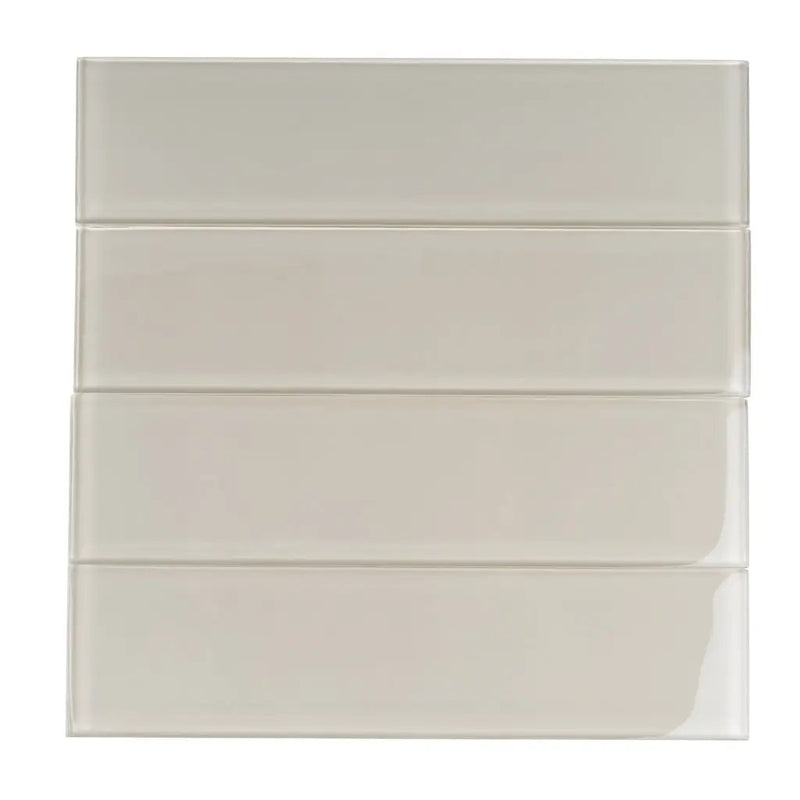 Warm Greige 3x12 Glossy Subway Glass Tile (20 pack, 5 sq ft/case) by Apollo Tile