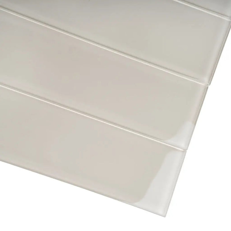 Warm Greige 3x12 Glossy Subway Glass Tile (20 pack, 5 sq ft/case) by Apollo Tile