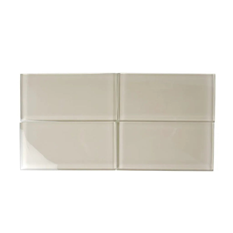 Warm Greige 3x6 Glossy Subway Glass Tile (40 pack, 5 sq ft/case) by Apollo Tile