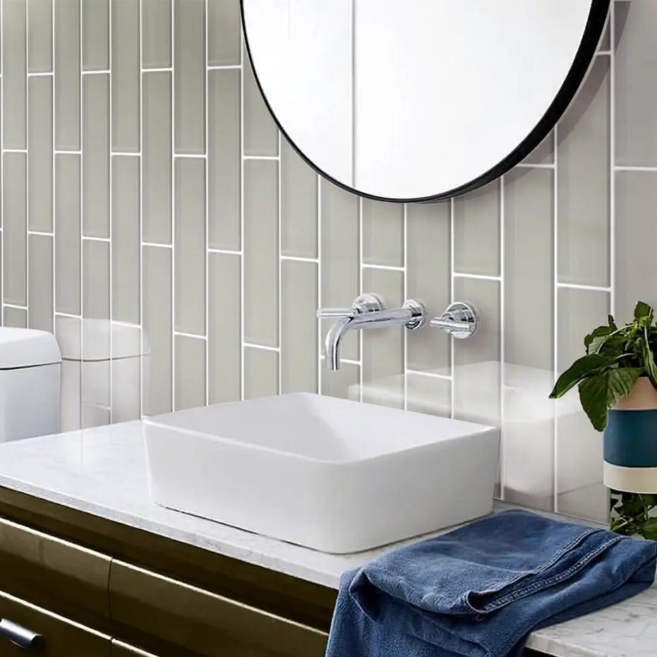 Beige 4x16 Glossy Subway Glass Tile (12 pack, 5.33 sq ft/case) by Apollo Tile