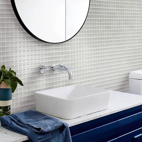 Warm Greige 12x12 Glossy Square Glass Mosaic Tile (10 pack, 9.67 sq ft/case)