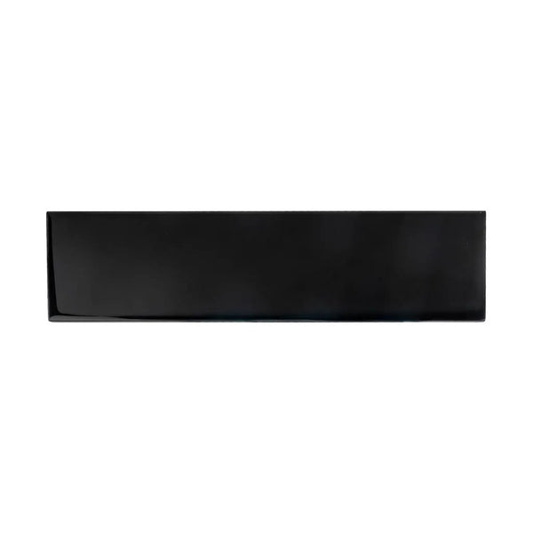 Black 4x16 Glossy Subway Glass Tile (12 pack, 5.33 sq ft/case)