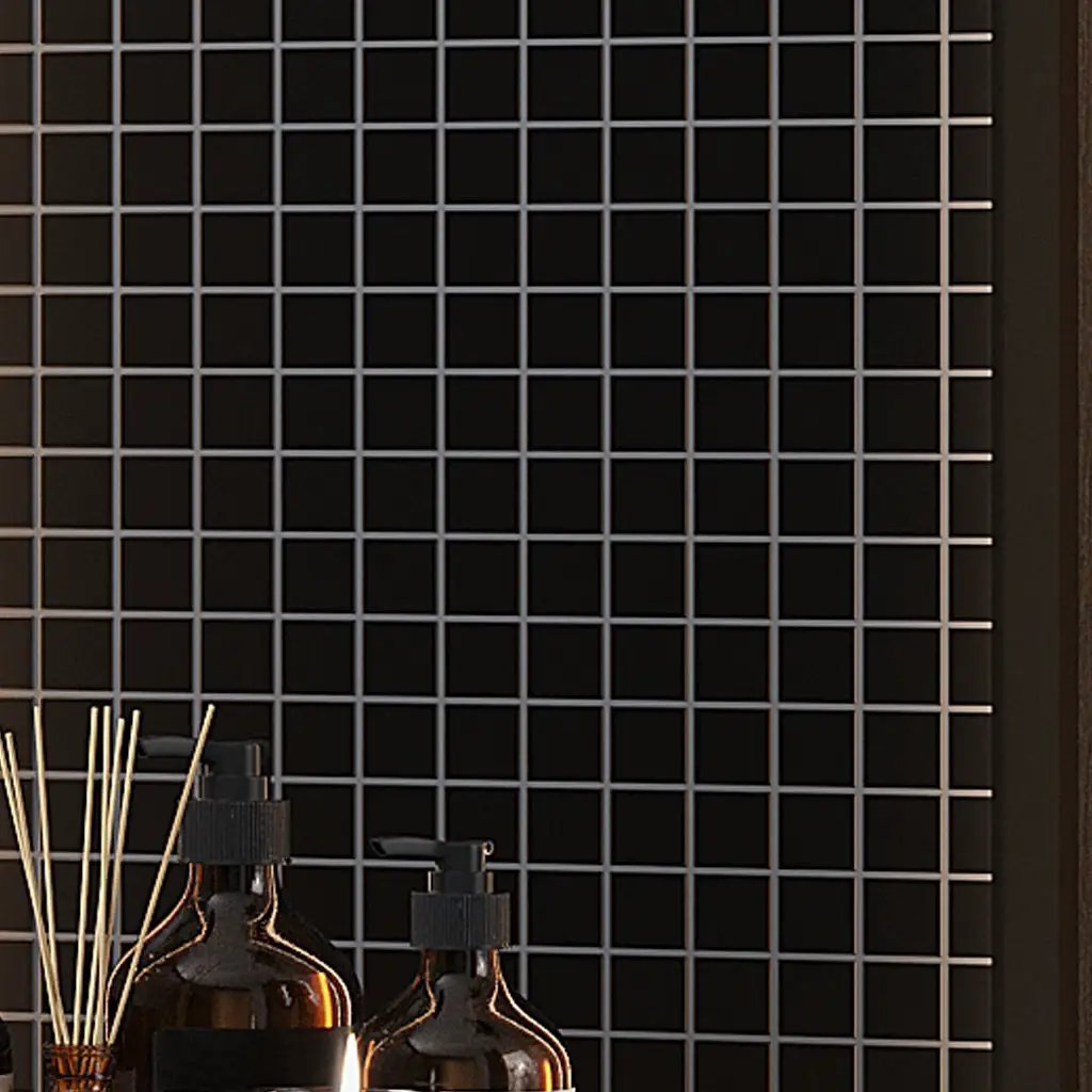 Black 12x12 Matte Square Glass Mosaic Tile (10 pack, 9.67 sq ft/case) by Apollo Tile