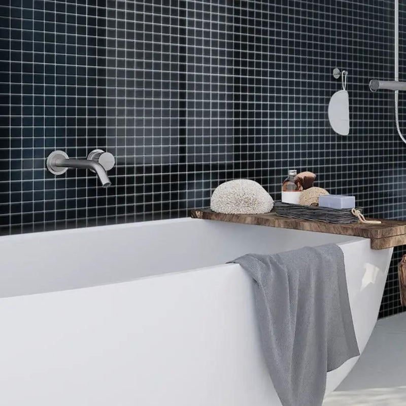 Black 12x12 Matte Square Glass Mosaic Tile (10 pack, 9.67 sq ft/case) by Apollo Tile