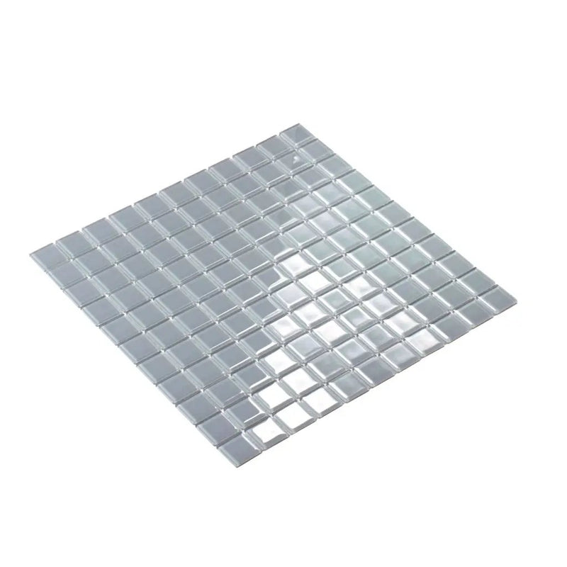 Gray 12x12 Glossy Square Glass Mosaic Tile (10 pack, 9.67 sq ft/case) by Apollo Tile