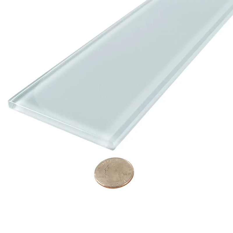 Gray 4x16 Subway Glossy Glass Tile (12 pack, 5.33 sq ft/case) by Apollo Tile