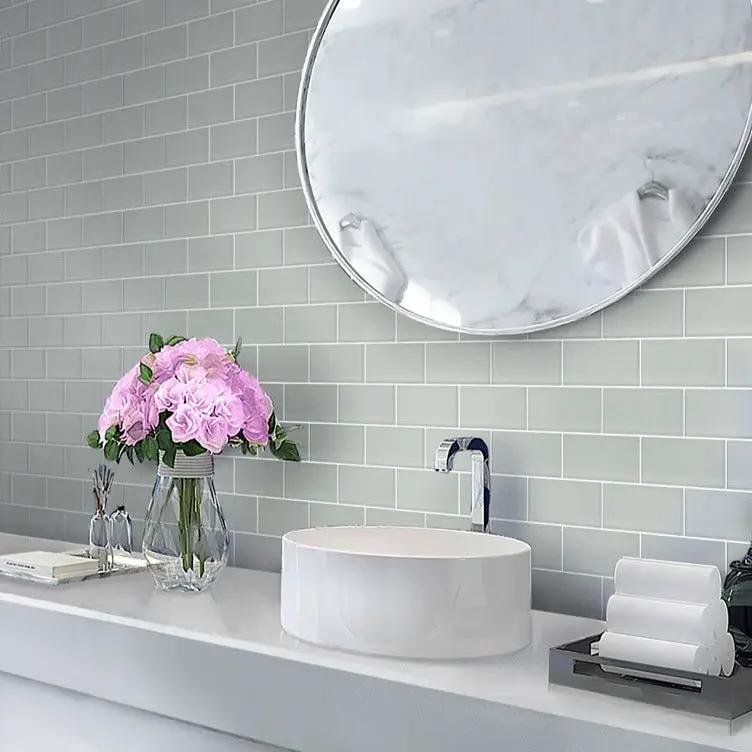 Gray 3x6 Matte Subway Glass Tile (40 pack, 5 sq ft/case) by Apollo Tile