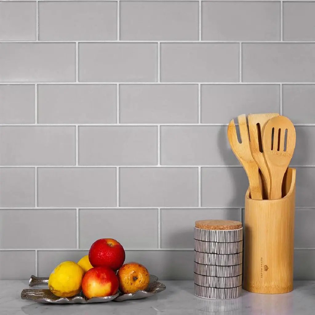 Gray 3x6 Matte Subway Glass Tile (40 pack, 5 sq ft/case) by Apollo Tile