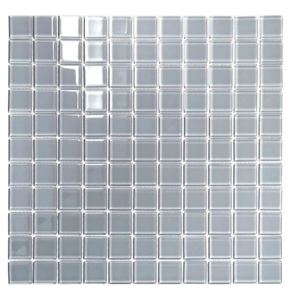 Gray 12x12 Glossy Square Glass Mosaic Tile (10 pack, 9.67 sq ft/case), photo 2 of 6