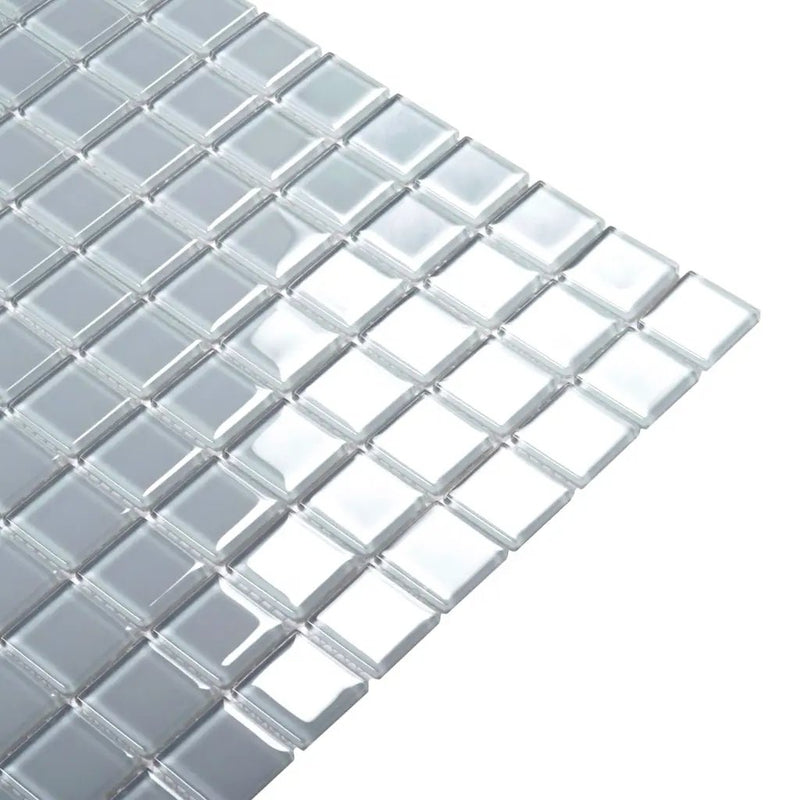 Gray 12x12 Glossy Square Glass Mosaic Tile (10 pack, 9.67 sq ft/case) by Apollo Tile