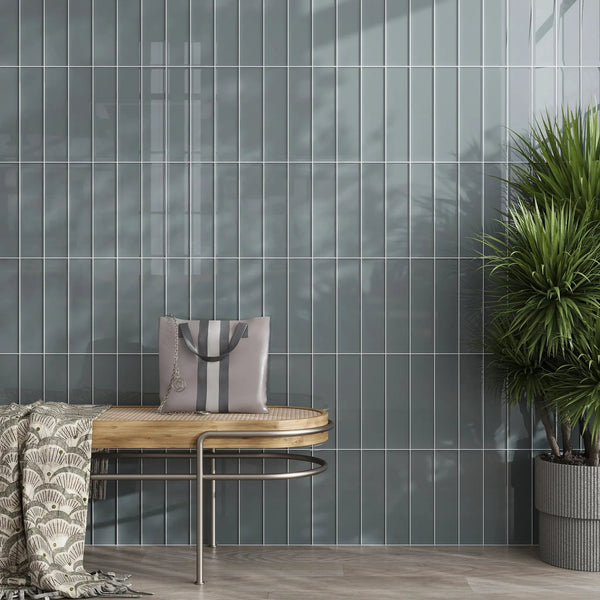 Stone Blue 3x12 Glossy Subway Glass Tile (20 pack, 5 sq ft/case)