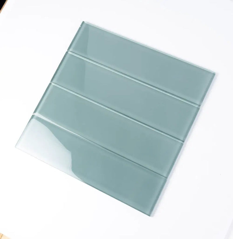 Stone Blue 3x12 Glossy Subway Glass Tile (20 pack, 5 sq ft/case) by Apollo Tile