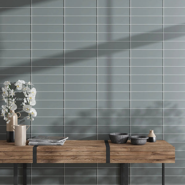Stone Blue 3x12 Matte Subway Glass Tile (20 pack, 5 sq ft/case)