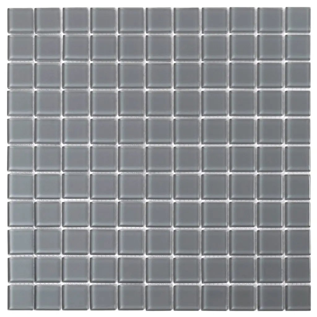 Coin Gray 12x12 Glossy Square Glass Mosaic Tile (10 pack, 9.67 sq ft/case) by Apollo Tile