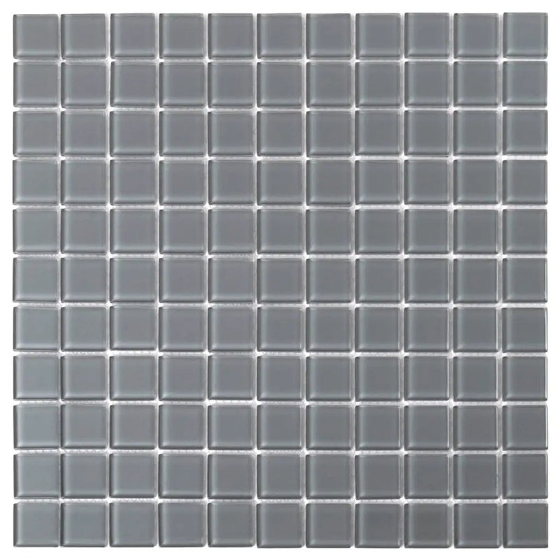 Coin Gray 12x12 Glossy Square Glass Mosaic Tile (10 pack, 9.67 sq ft/case) by Apollo Tile