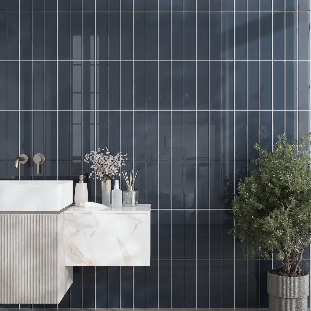 Coin Gray 3x12 Glossy Subway Glass Tile (20 pack, 5 sq ft/case) by Apollo Tile