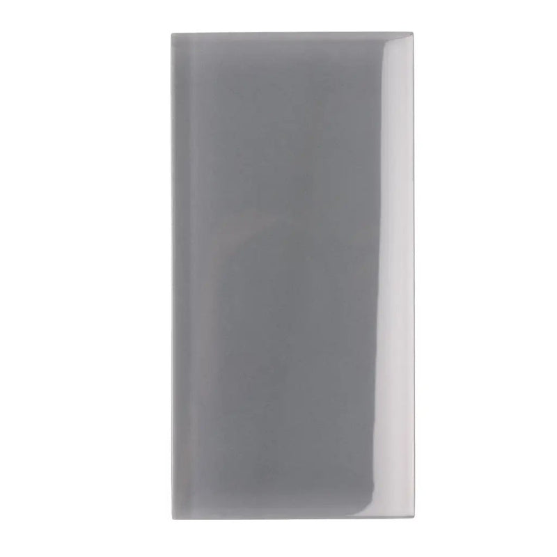 Coin Gray 3x6 Glossy Subway Glass Tile (40 pack, 5 sq ft/case)