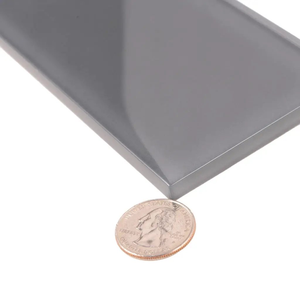 Coin Gray 3x6 Glossy Subway Glass Tile (40 pack, 5 sq ft/case)