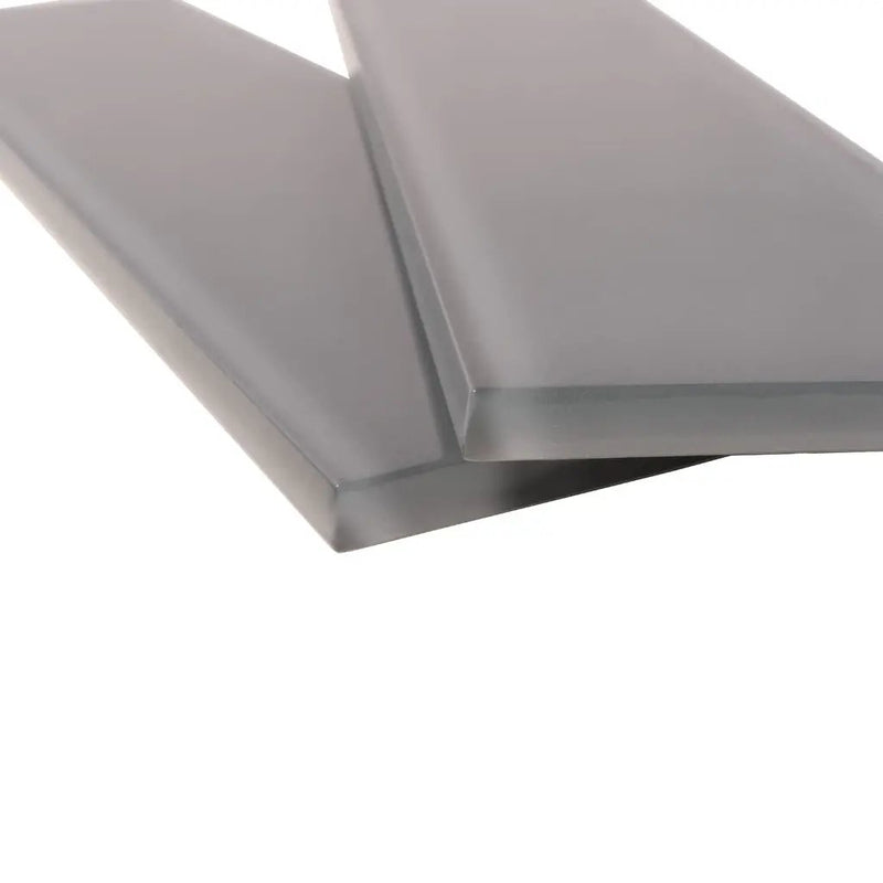 Coin Gray 3x12 Glossy Subway Glass Tile (20 pack, 5 sq ft/case) by Apollo Tile