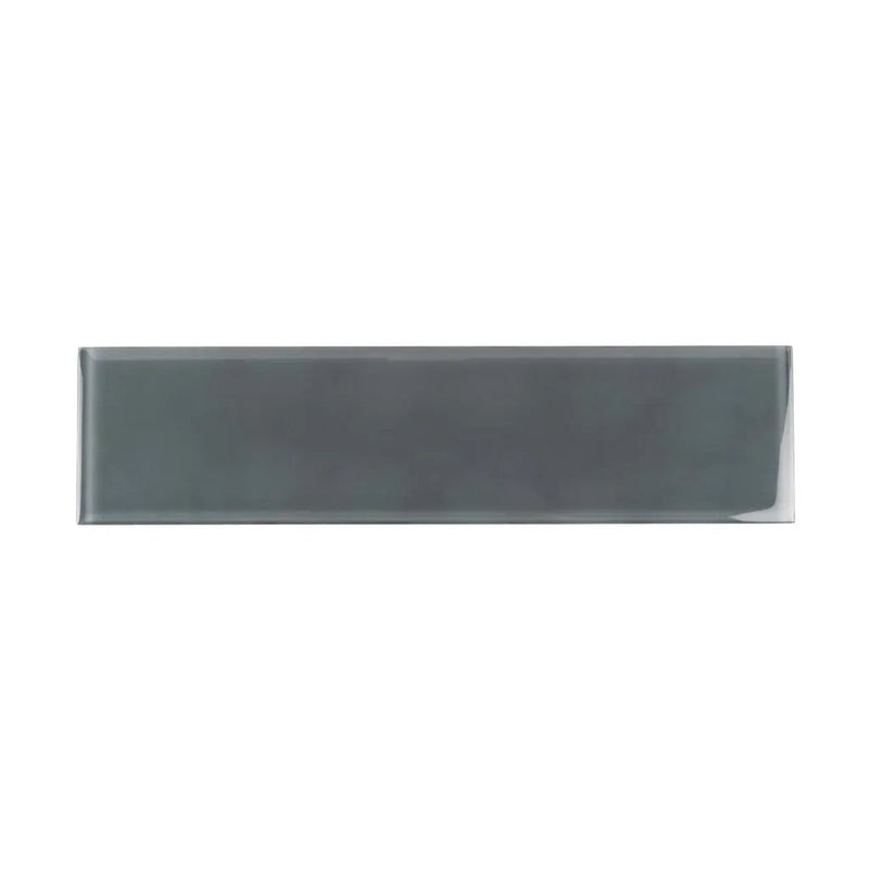 Coin Gray 4x16 Glossy Subway Glass Tile (12 pack, 5.33 sq ft/case) by Apollo Tile
