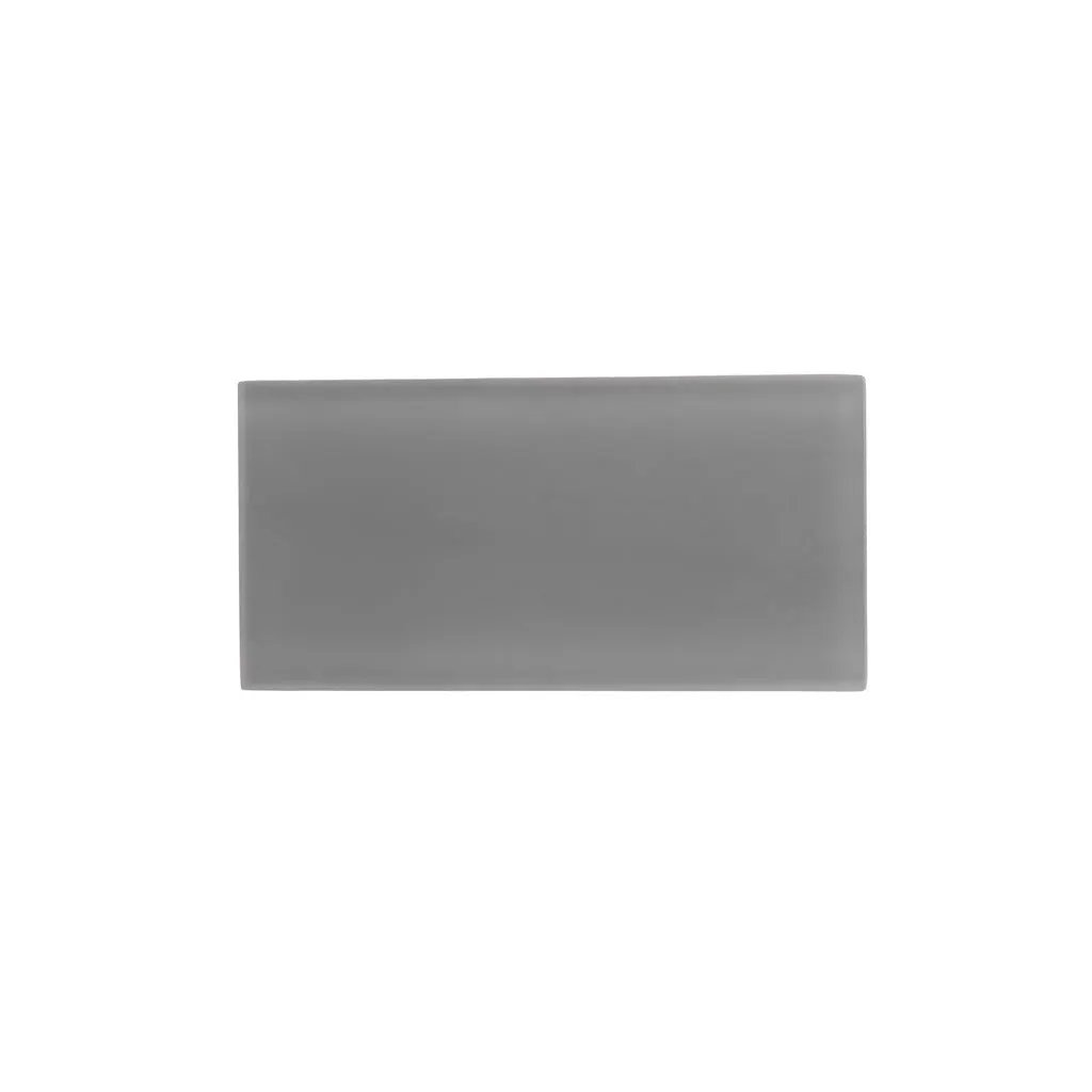 Coin Gray 3x6 Matte Subway Glass Tile (40 pack, 5 sq ft/case) by Apollo Tile
