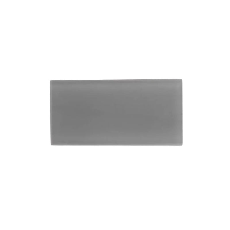 Coin Gray 3x6 Matte Subway Glass Tile (40 pack, 5 sq ft/case) by Apollo Tile