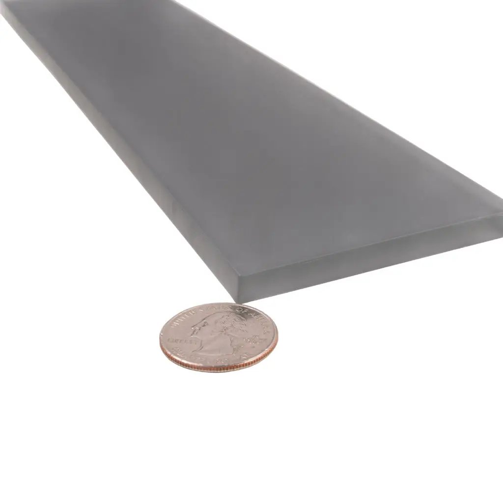 Coin Gray 3x12 Matte Subway Glass Tile (20 pack, 5 sq ft/case) by Apollo Tile