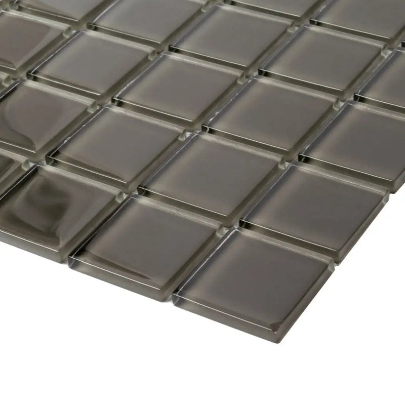 Ash Gray 12x12 Glossy Square Glass Mosaic Tile (10 pack, 9.67 sq ft/case) by Apollo Tile