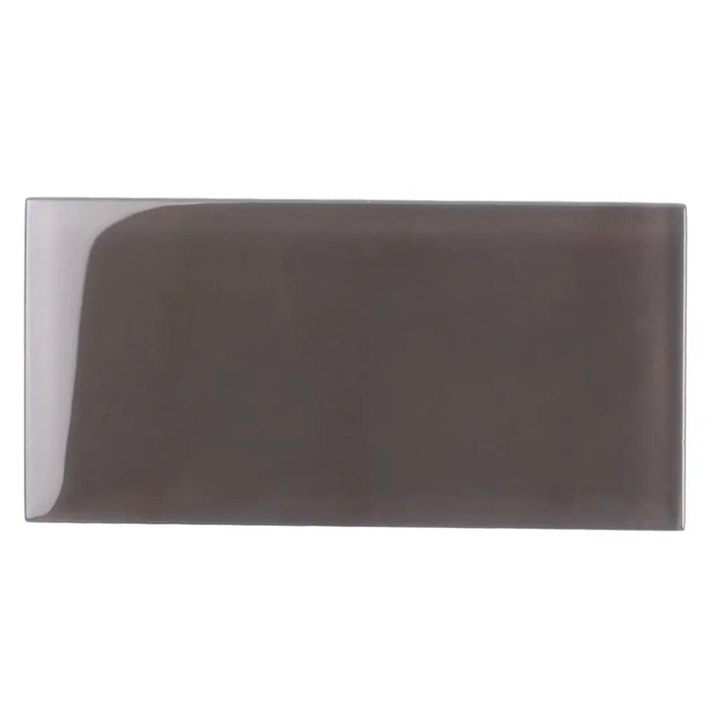 Ash Gray 3x6 Glossy Subway Glass Tile (40 pack, 5 sq ft/case)