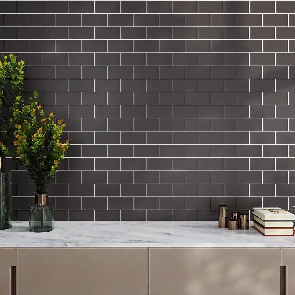 Ash Gray 3x6 Matte Subway Glass Tile (40 pack, 5 sq ft/case) by Apollo Tile