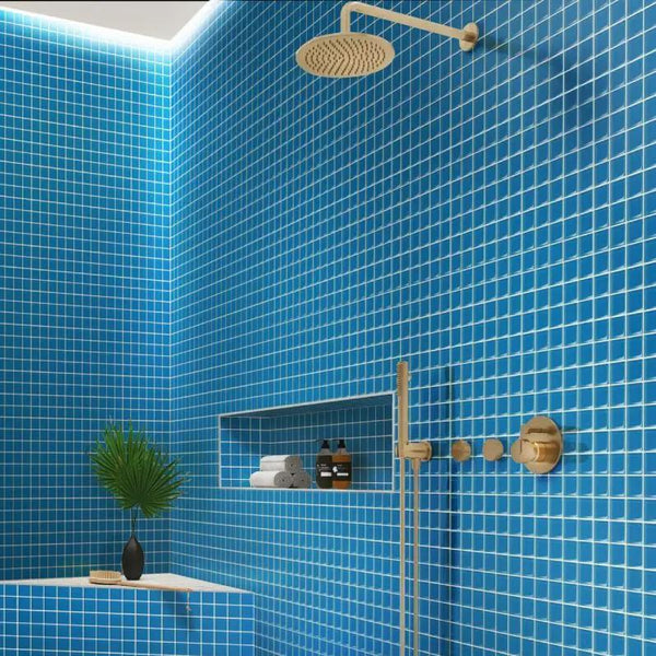 Cerulean Blue 12x12 Glossy Square Glass Mosaic Tile (10 pack, 9.67 sq ft/case)