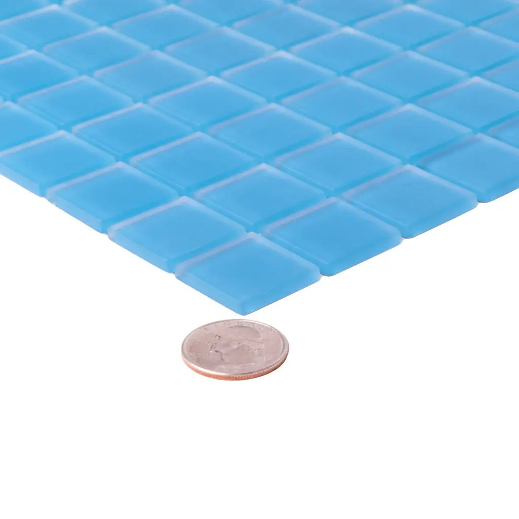 Cerulean Blue 12x12 Glossy Square Glass Mosaic Tile (10 pack, 9.67 sq ft/case) by Apollo Tile