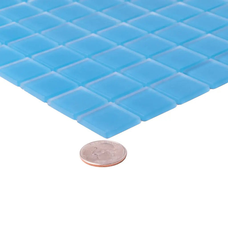 Cerulean Blue 12x12 Glossy Square Glass Mosaic Tile (10 pack, 9.67 sq ft/case) by Apollo Tile