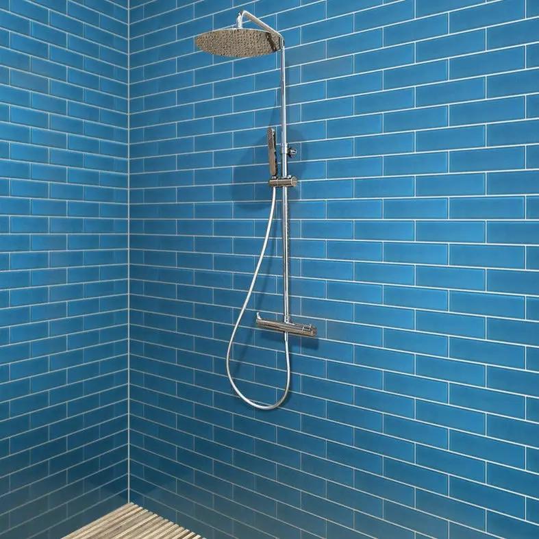 Cerulean Blue 3x12 Matte Subway Glass Tile (20 pack, 5 sq ft/case) by Apollo Tile
