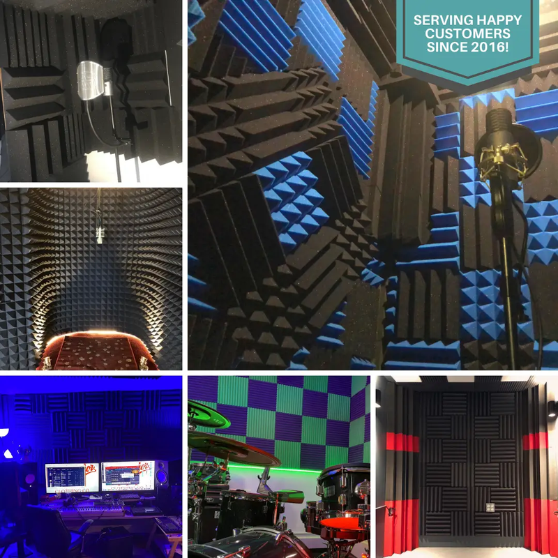 1 Inch Acoustic Foam Wedge Style Panels - 13 Color Options by SoundAssured