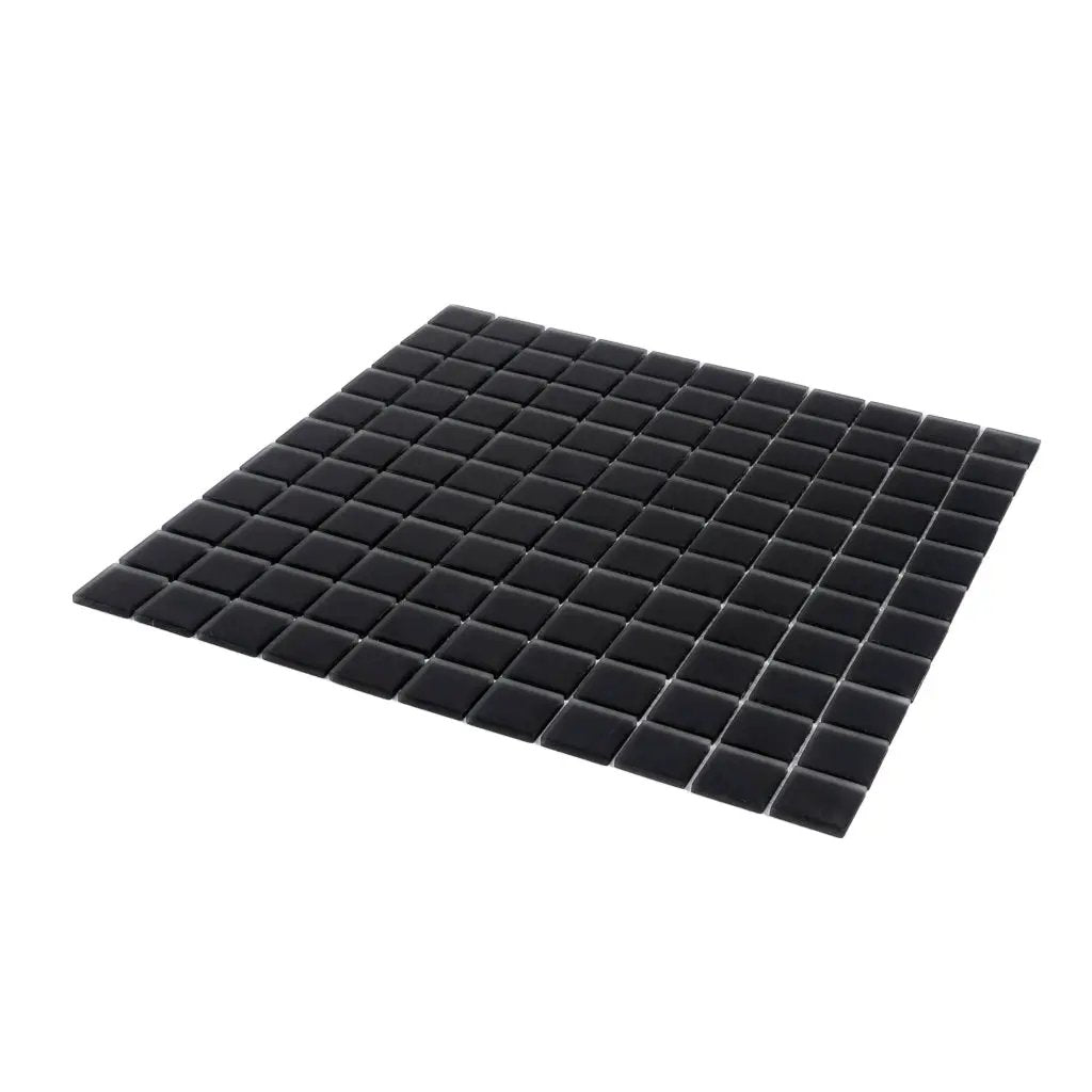 Black 12x12 Matte Square Glass Mosaic Tile (10 pack, 9.67 sq ft/case) by Apollo Tile