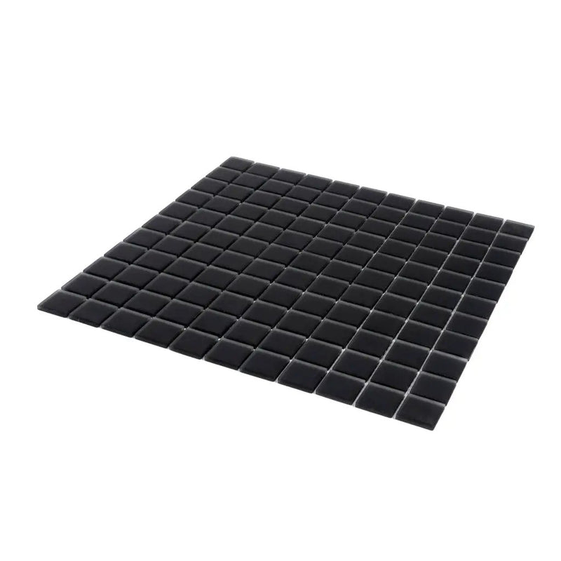 Black 12x12 Matte Square Glass Mosaic Tile (10 pack, 9.67 sq ft/case) by Apollo Tile