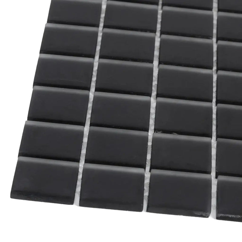 Black 12x12 Matte Square Glass Mosaic Tile (10 pack, 9.67 sq ft/case) by Apollo Tile