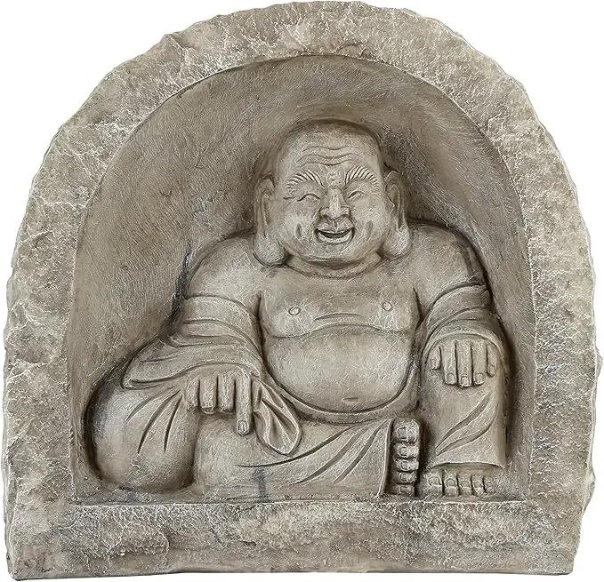 Design Toscano Great Sanctuary Grotto Asian Man Garden Niche Statue, 20 inches wide, 19 inches tall, Cast Stone Resin, Sandstone Finish by GreenHaven Gardens