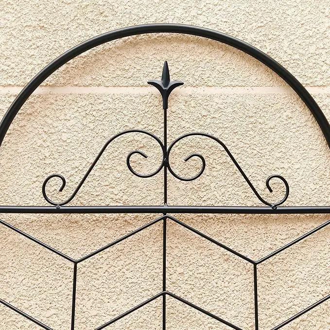 Metal Garden Trellis Rustproof Trellis for Climbing Plants Outdoor Flower Support (Black-4 Pack, 86.7"x19.7") by GreenHaven Gardens