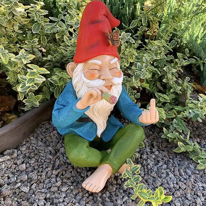 Mood Lab Garden Gnome - Relaxed Gnome - 9.6 Inch Tall Statue Lawn Garden Figurine - for Outdoor or House Decor by GreenHaven Gardens