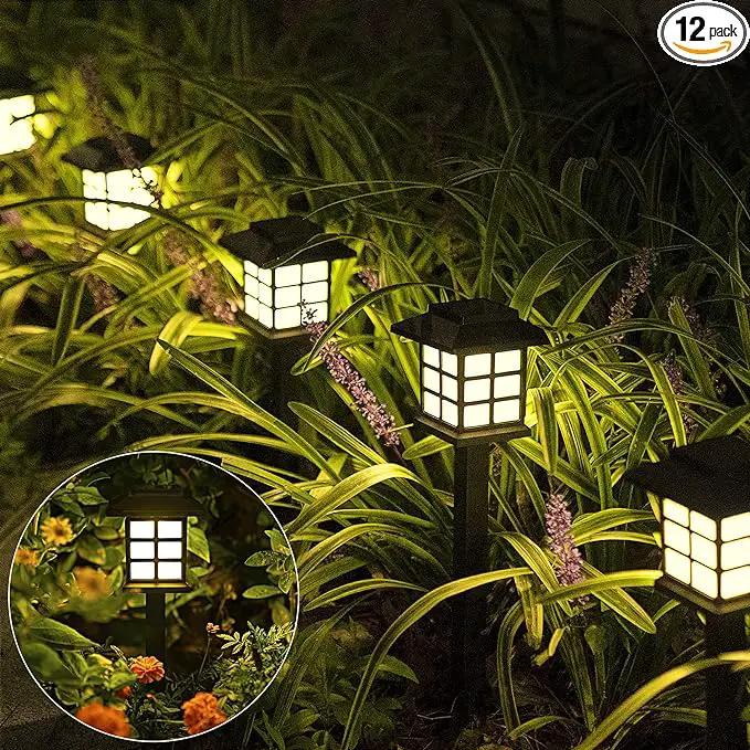 SOLPEX Solar Outdoor Lights,12 Pack Solar Path Lights, Solar Walkway Lights Outdoor, Solar Garden Lights, Solar Pathway Lights Outdoor Waterproof for Garden, Yard, Landscape and Driveway(Warm White) by GreenHaven Gardens