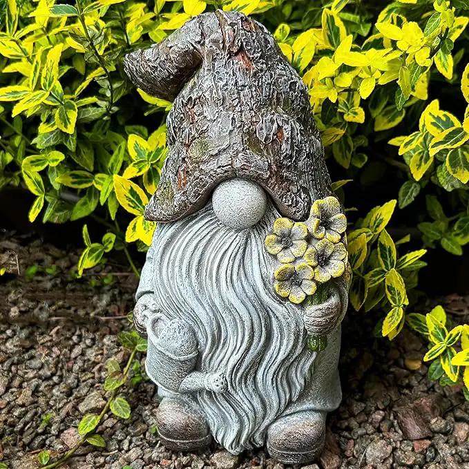 Mood Lab Garden Gnome - Key Hider Gnome Figurine - 9.25 Inch Lawn Statue - for Outdoor or House Decor by GreenHaven Gardens